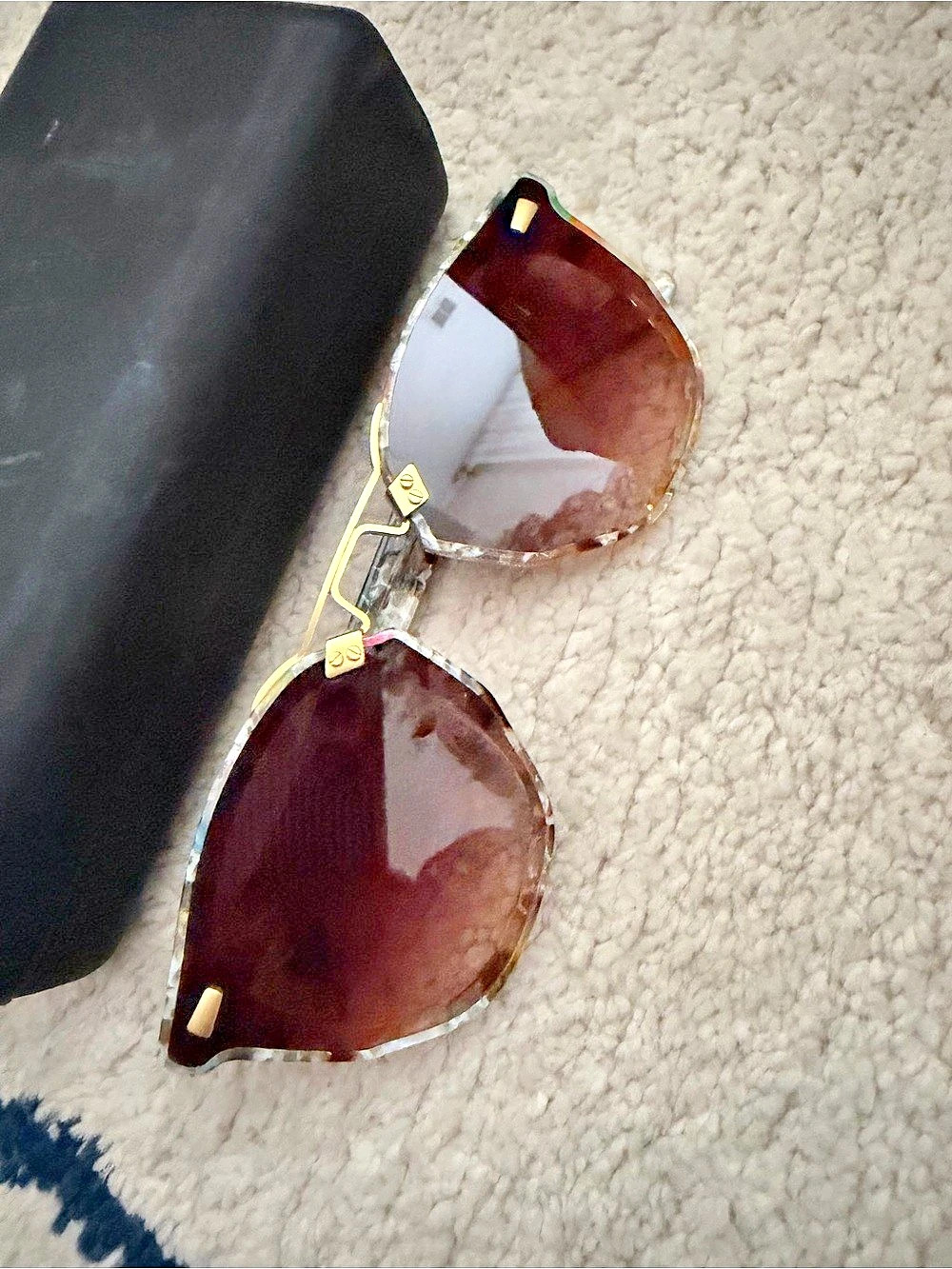 Krewe Beau Nylon Gelato Oversized Brown & Green Sunglasses